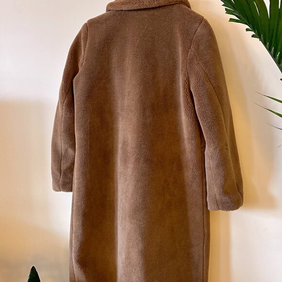 New Holly Long Teddy Coat โ Size Medium โ Tobacco Brown - Picture 6 of 12